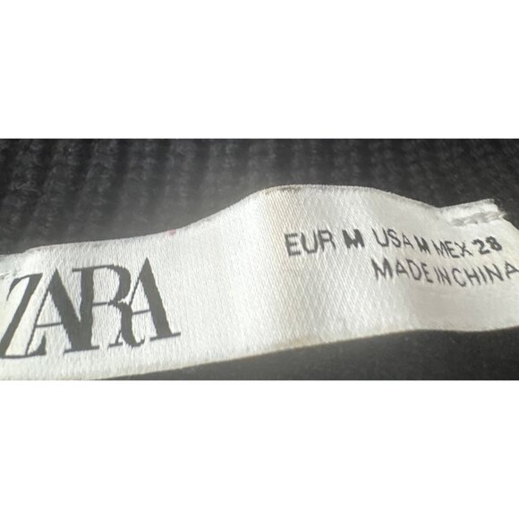 ZARA Black & Off White Medium Striped Half-Zip Sweater With Ribbed Trim - Picture 4 of 11